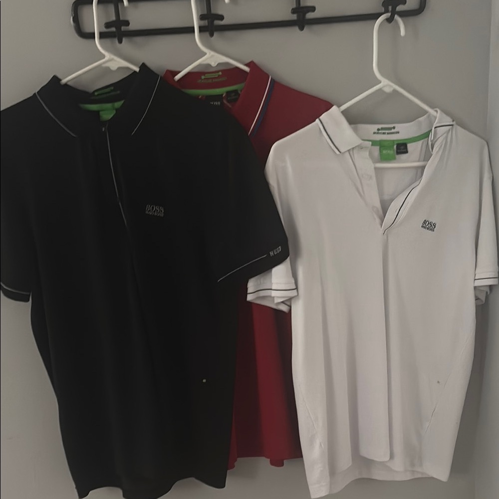 Boss Black and Red Polo Shirts Casual Collection